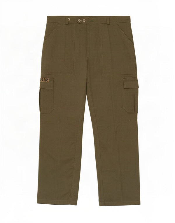 Calça cargo reta masculina vintage IT 50 grande W32 L32 cáqui