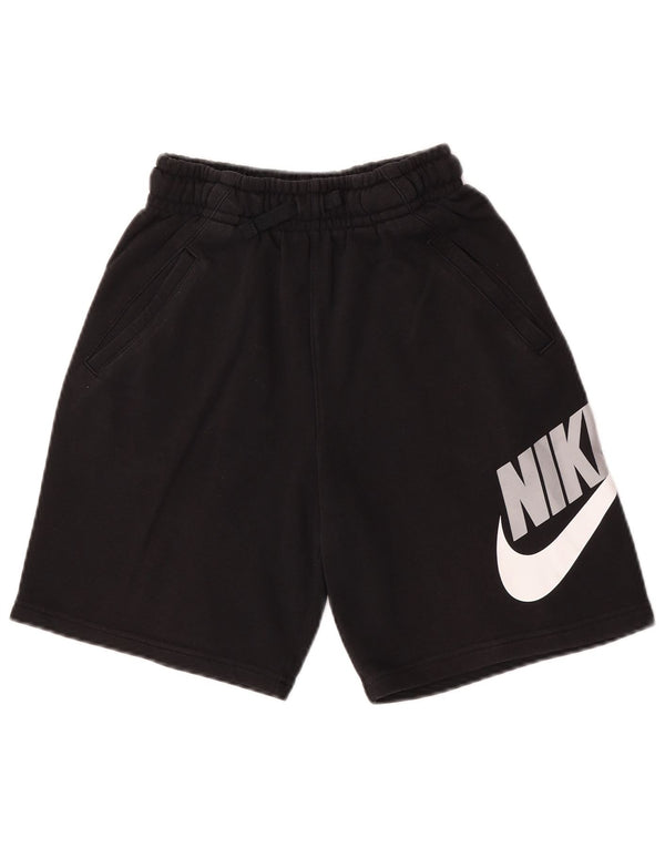 Shorts esportivos gráficos Nike Boys 12-13 anos grandes de algodão preto