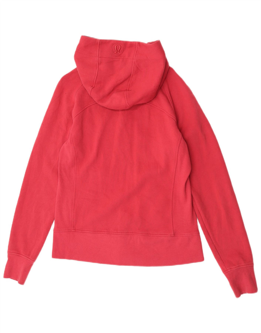 Lululemon Suéter feminino com capuz e zíper US 12 grande algodão vermelho