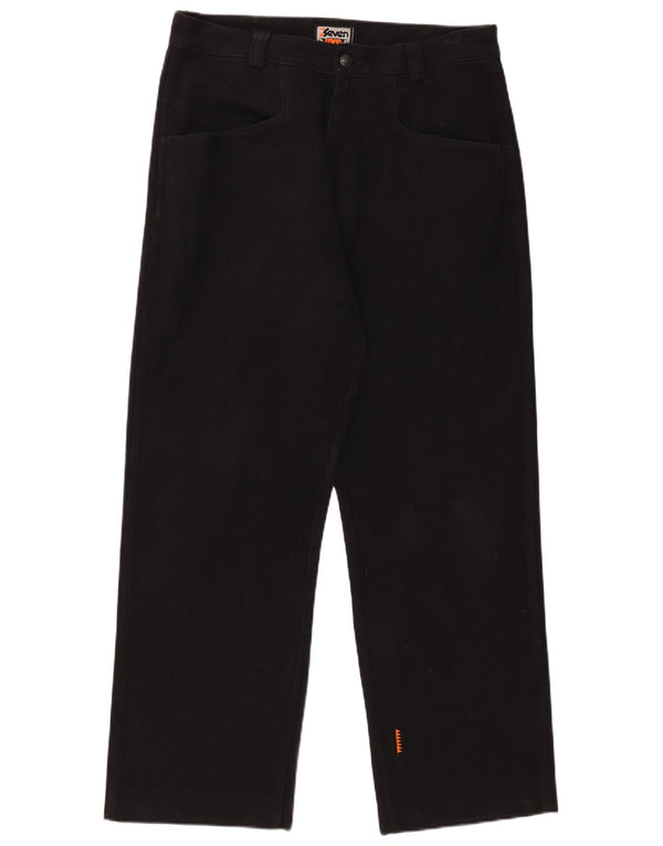 Seven 7 Mens Calça Casual Reta W36 L30 Algodão Preto