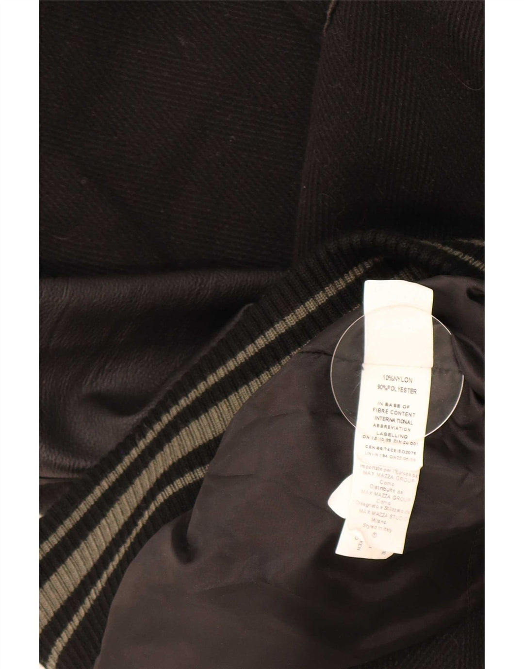 Jaqueta vintage masculina do time do colégio UK 42 XL preto nylon