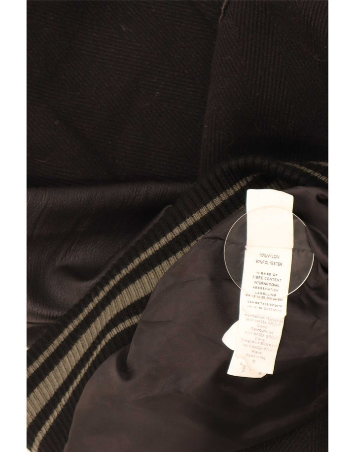 Jaqueta vintage masculina do time do colégio UK 42 XL preto nylon
