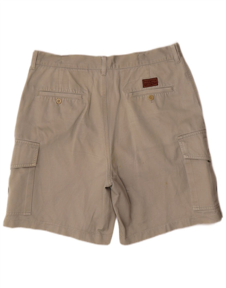 Rifle Mens Cargo Shorts W36 Grande Algodão Cinza