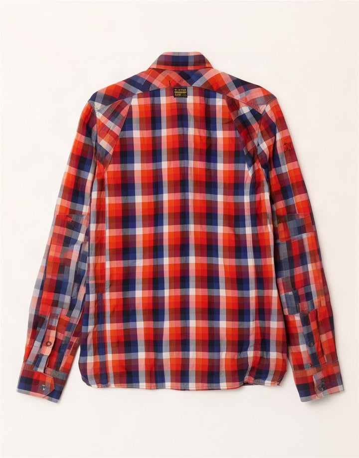 Camisa masculina G-Star grande algodão xadrez multicolorido