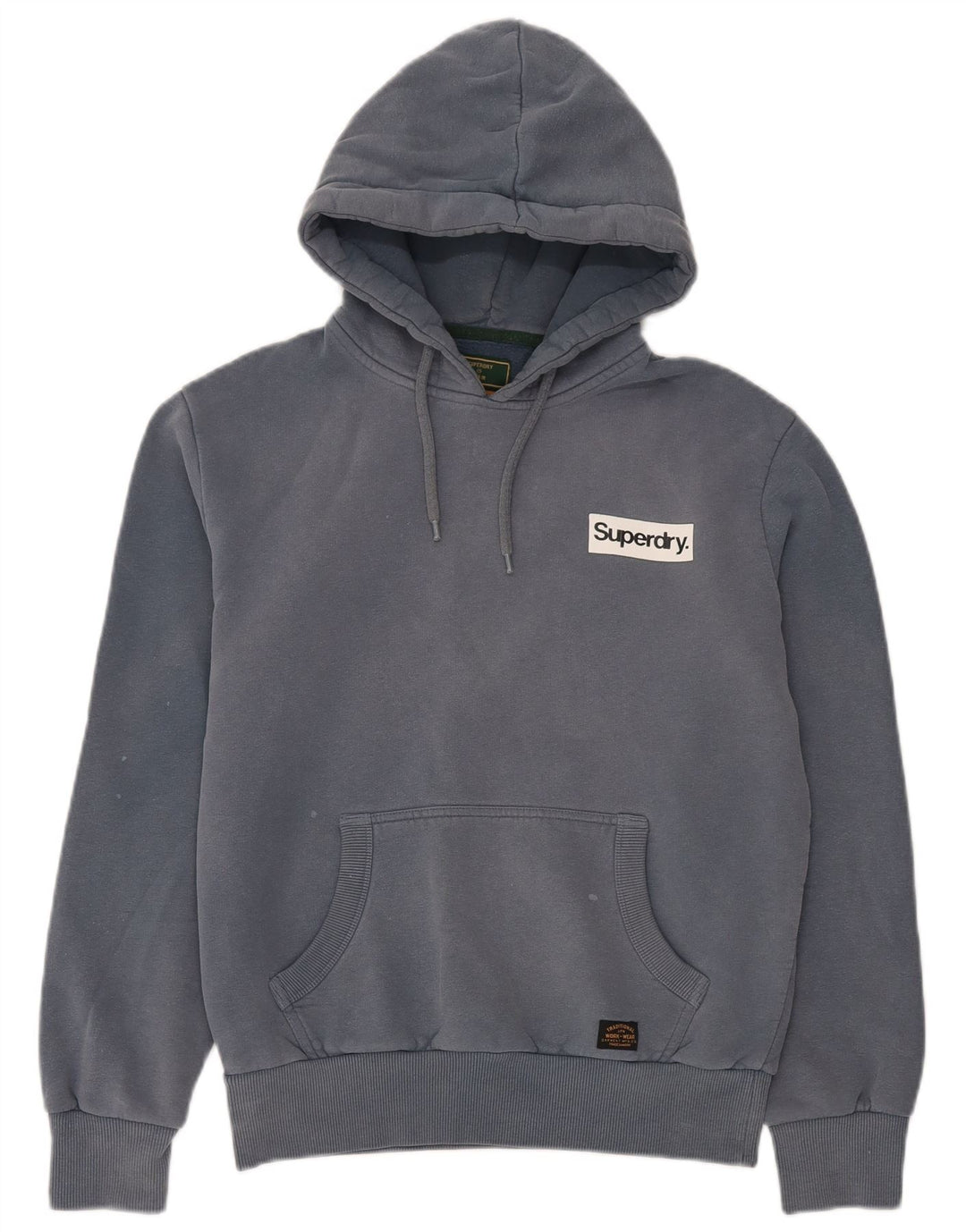 Suéter com capuz masculino Superdry pequeno azul algodão