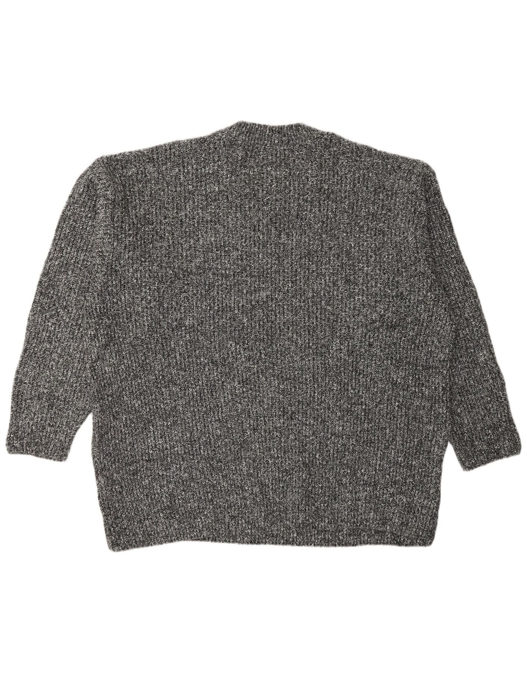 Suéter masculino Marks & Spencer com gola redonda, grande acrílico manchado cinza