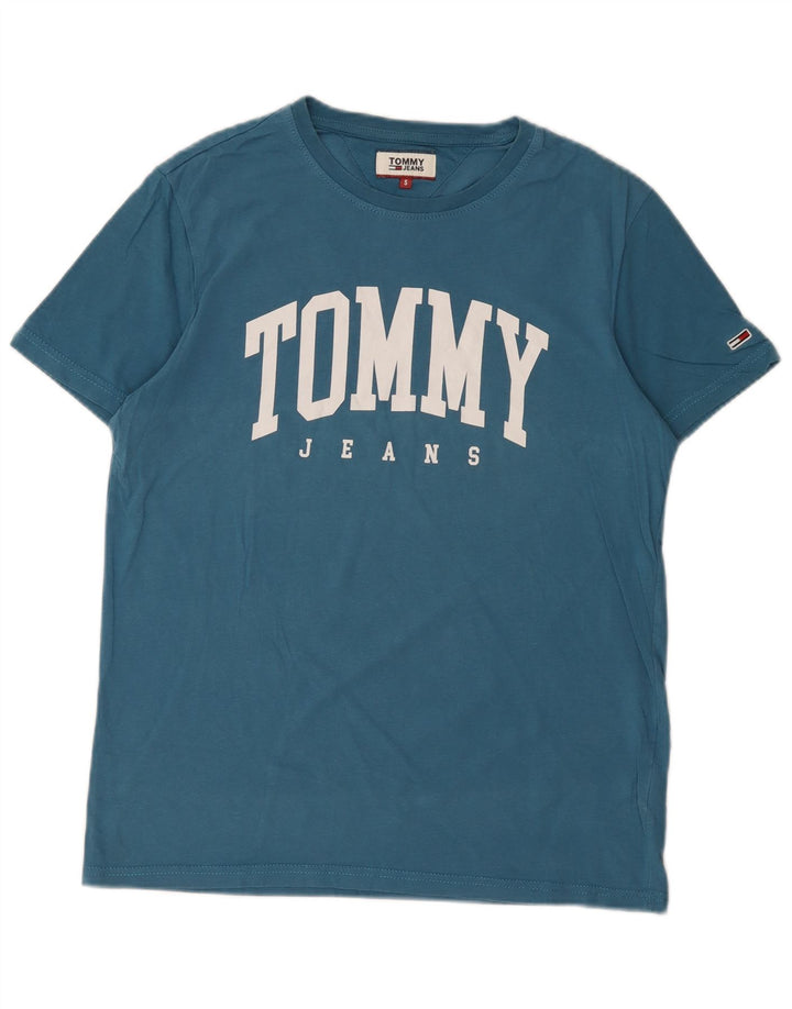 Tommy Hilfiger Camiseta masculina gráfica top pequeno algodão azul