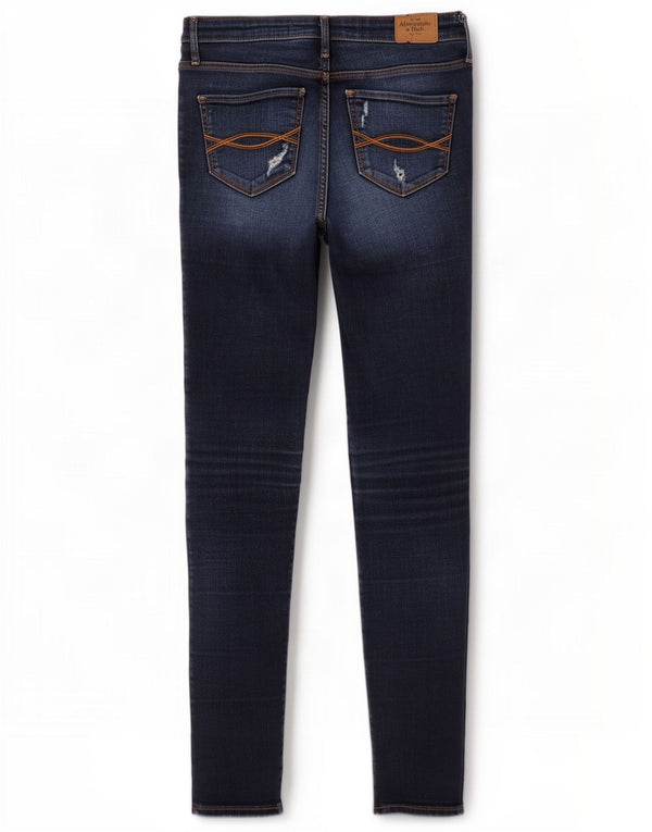 Calça jeans skinny feminina Abercrombie & Fitch US 2 XS W26 L31 azul marinho