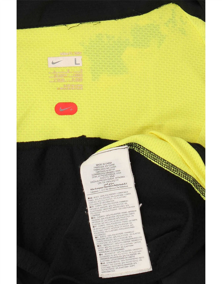 Nike Mens Tracksuit Top Jacket UK 42/44 Grande Preto Colorblock Poliéster