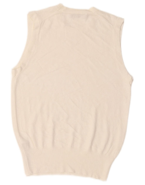 Zara Womens Vest Tank Top UK 12 Médio Off White Viscose