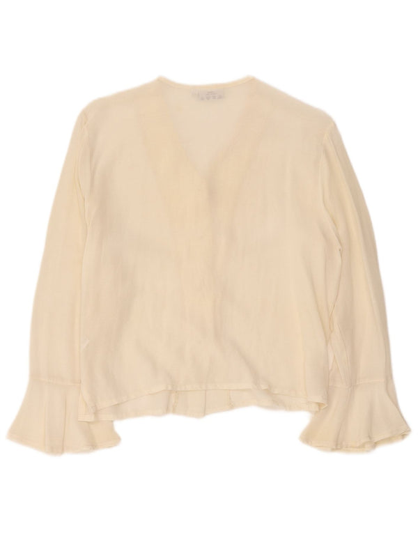 Blusa feminina Mirella Mori com ajuste relaxado Reino Unido 10 pequena off white viscose