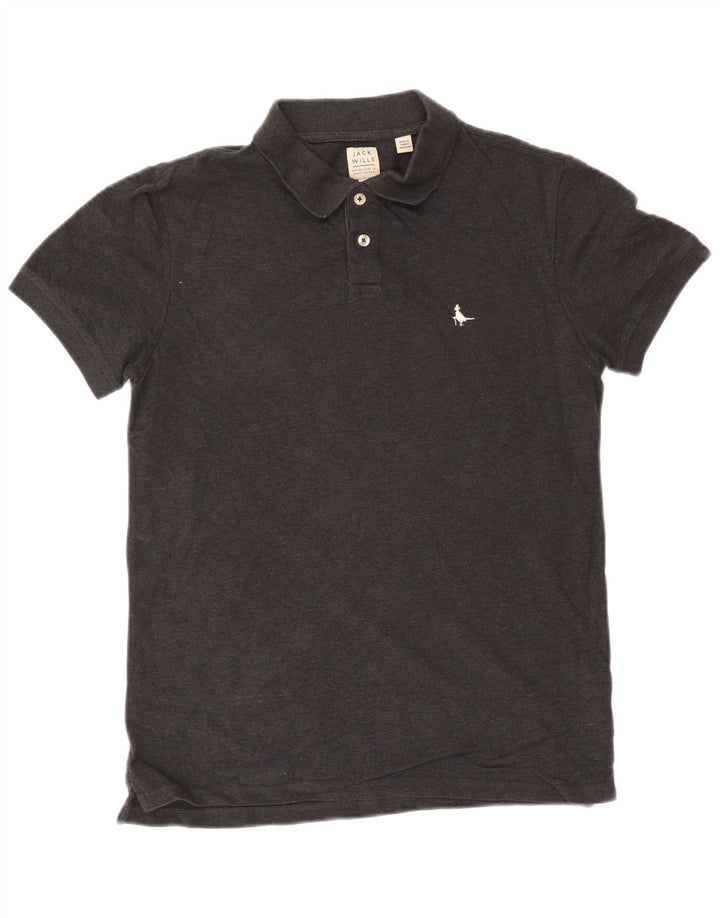Camisa polo masculina Jack Wills pequena algodão cinza