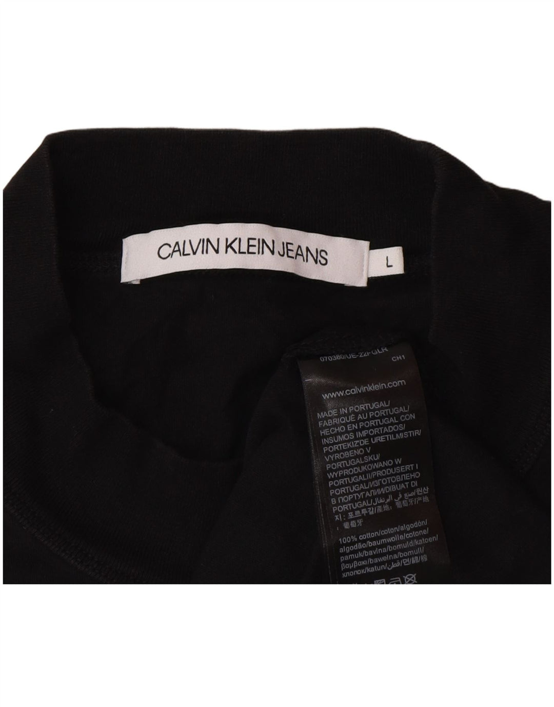 Camiseta masculina Calvin Klein Jeans com estampa gráfica grande de algodão preto