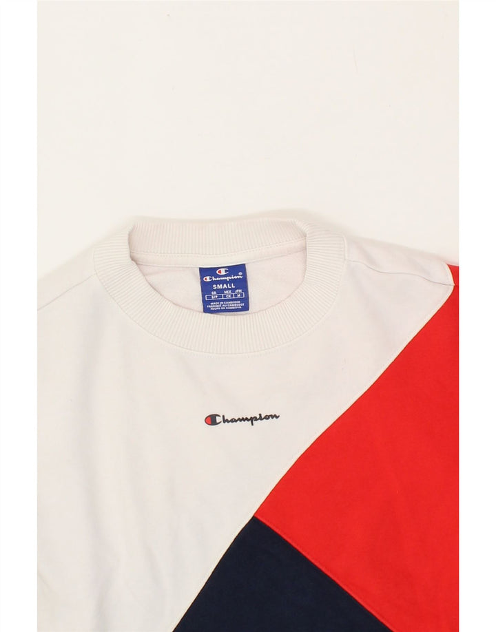 CHAMPION Womens Graphic Sweatshirt Jumper UK 10 Small Multicoloured Vintage Champion and Second-Hand Champion from Messina Hembry 