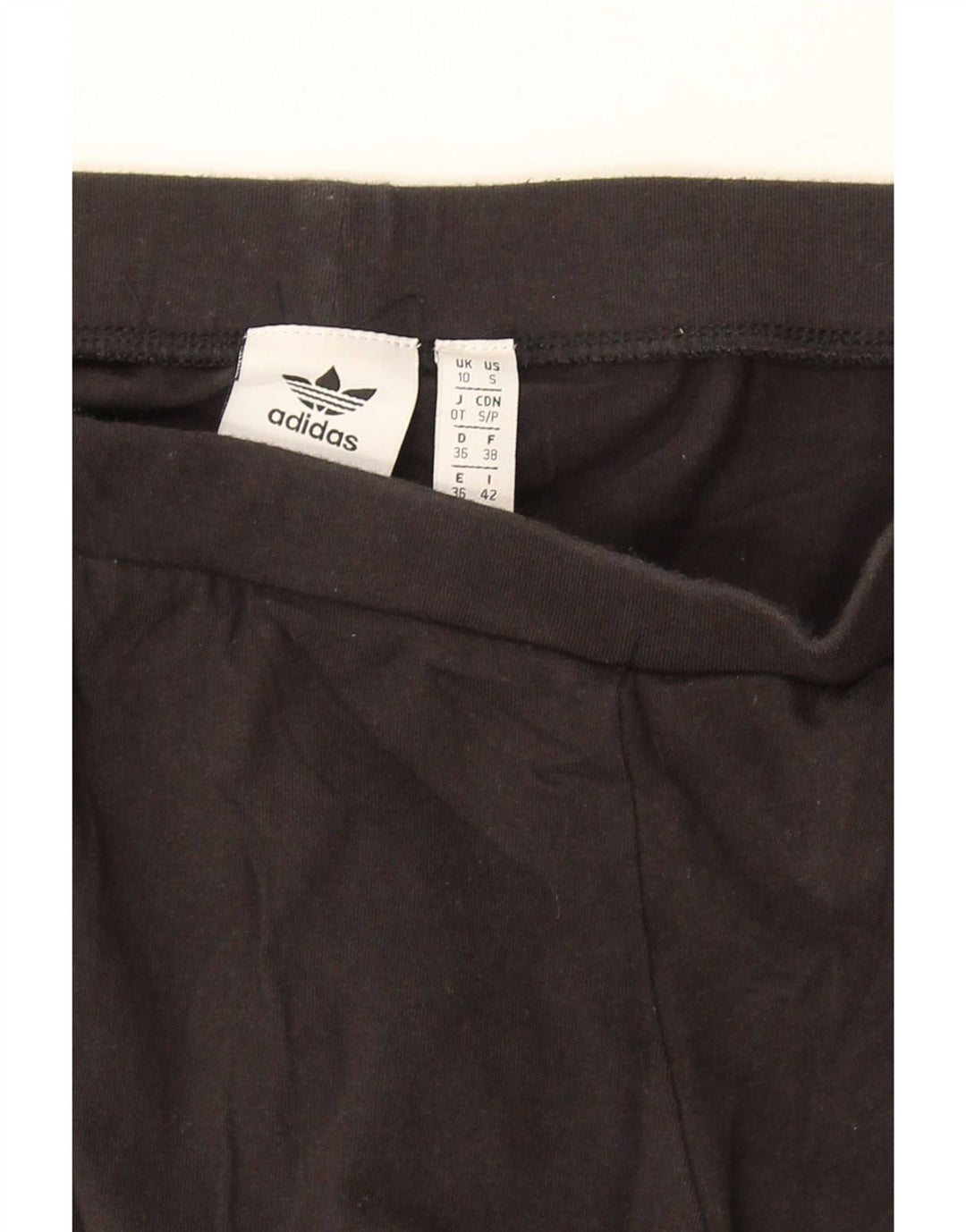 Leggings Adidas Femininas UK 10 Pequenas Algodão Preto