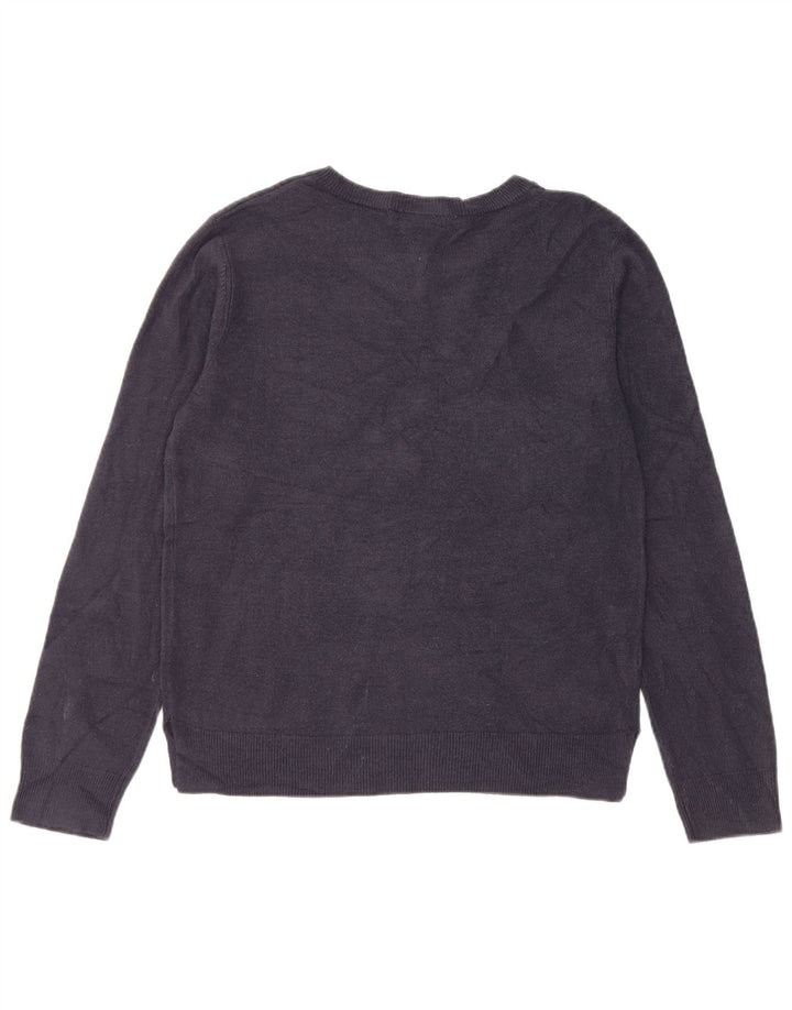 Suéter feminino Marks & Spencer com gola canoa Reino Unido 12 médio azul marinho