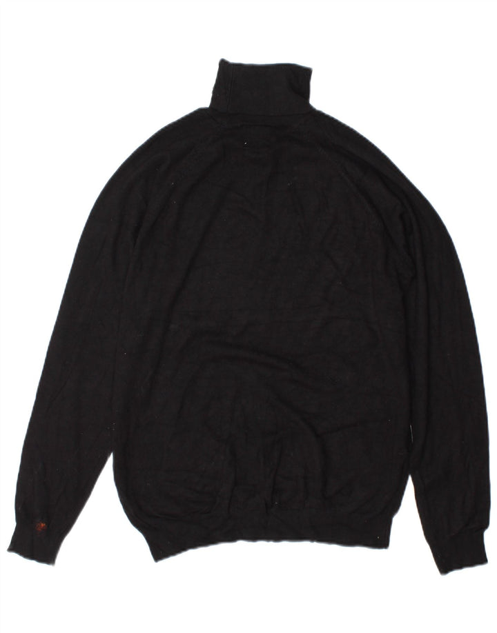 Zara Suéter feminino com gola redonda e gola redonda, preto pequeno, 10
