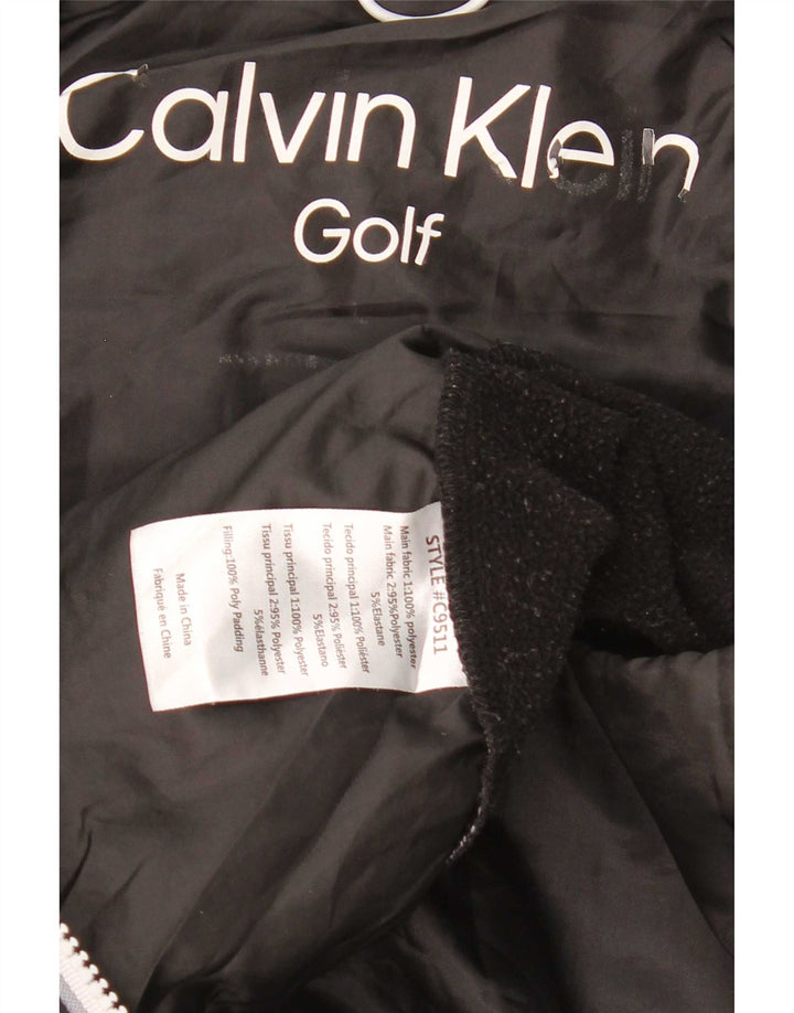 Jaqueta acolchoada de golfe masculina Calvin Klein UK 38 poliéster preto médio