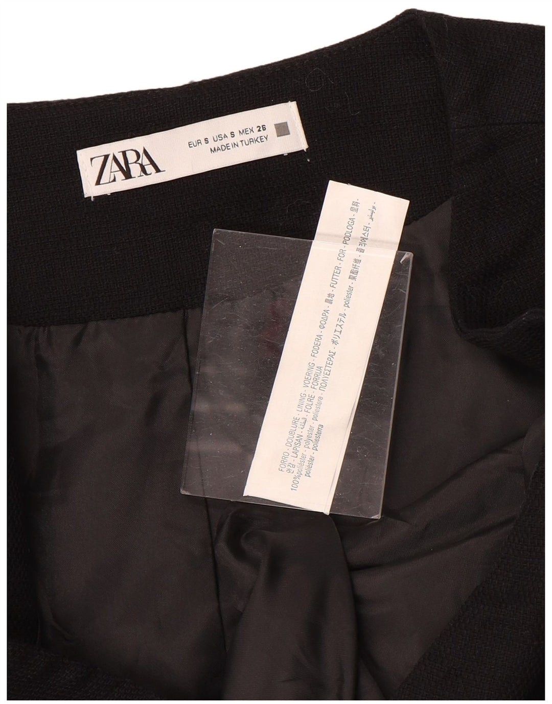 Colete feminino Zara UK 10 pequeno preto