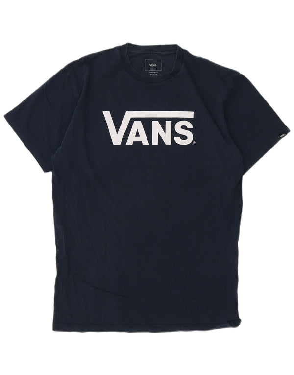Camiseta masculina VANS Classic Fit Graphic Top Médio Azul Marinho Algodão