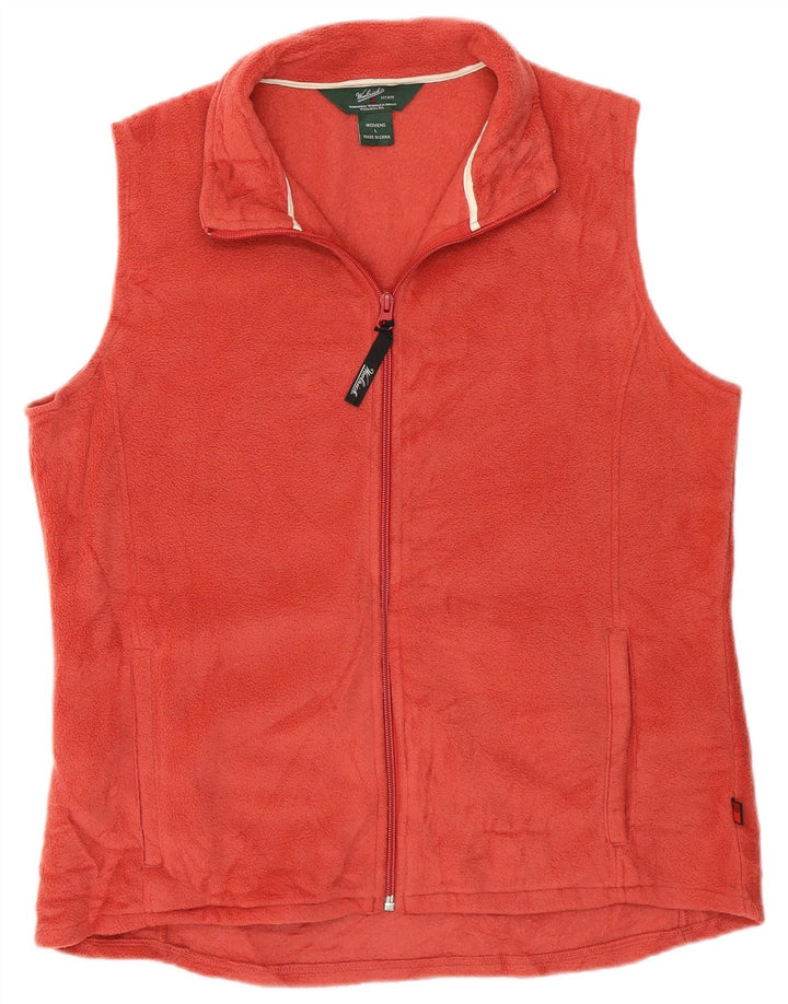 Colete de lã feminino WOOLRICH UK 16 grande vermelho