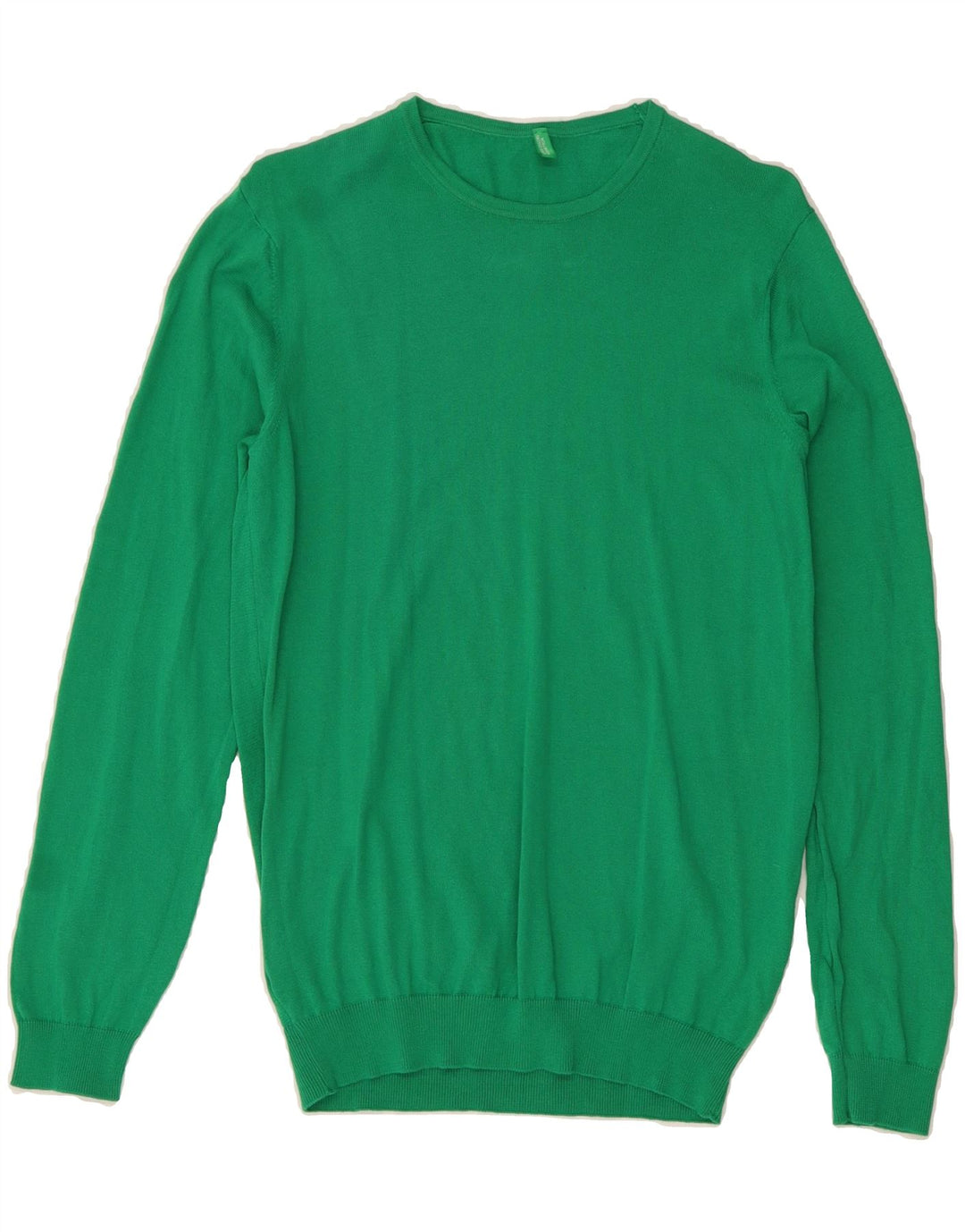 BENETTON Womens Crew Neck Jumper Sweater UK 10 Small Green Cotton Vintage Benetton and Second-Hand Benetton from Messina Hembry 
