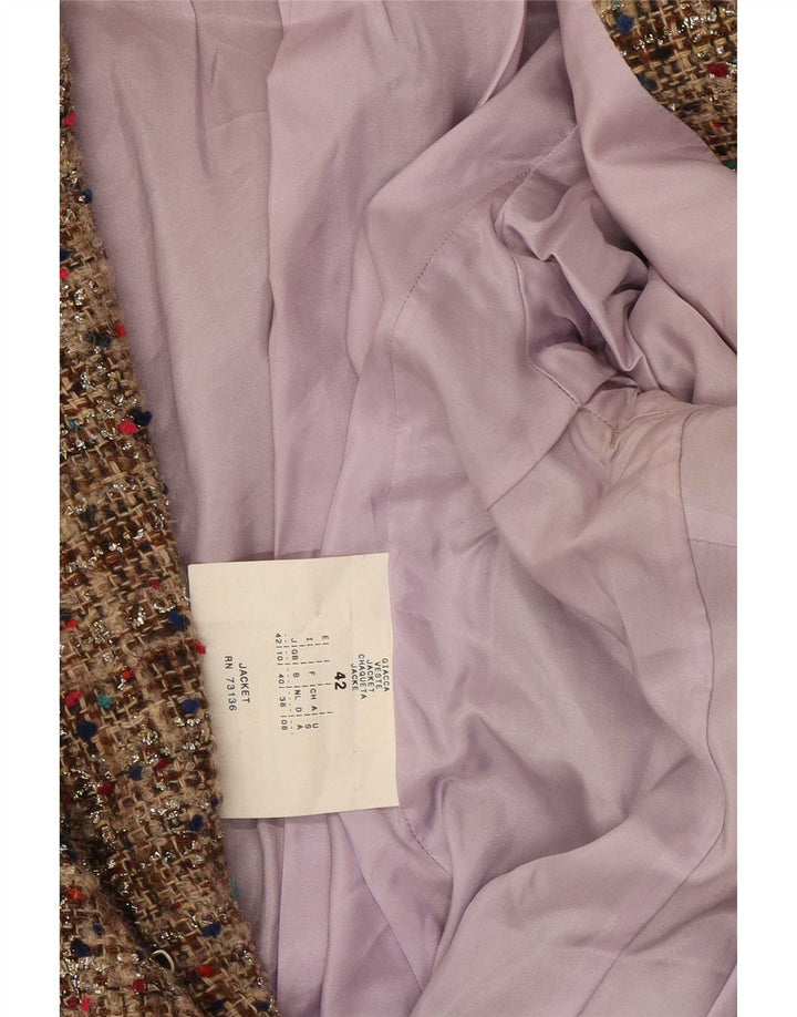 Jaqueta Blazer Feminina Max & Co. Reino Unido 10 Pequena Lã Bege Salpicada