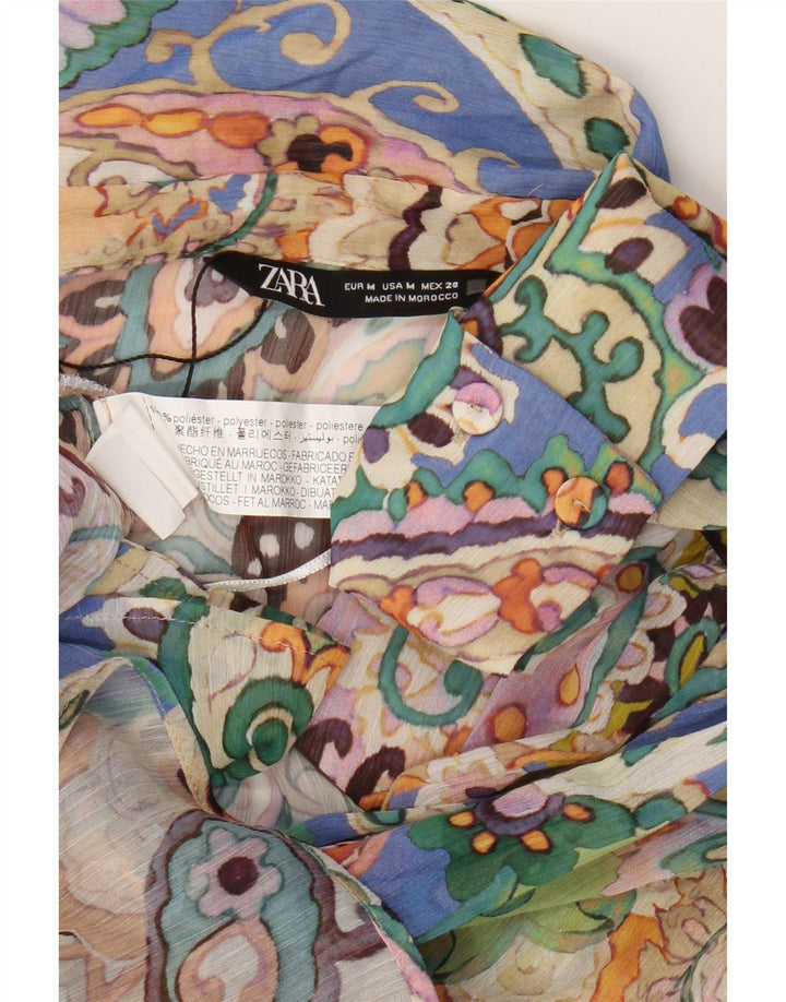 Camisa Feminina Oversized Zara Reino Unido 14 Médio Multicolorido Paisley