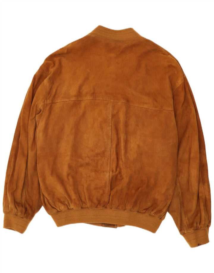 Maxi Milian Jaqueta bomber masculina de camurça IT 58 4XL marrom