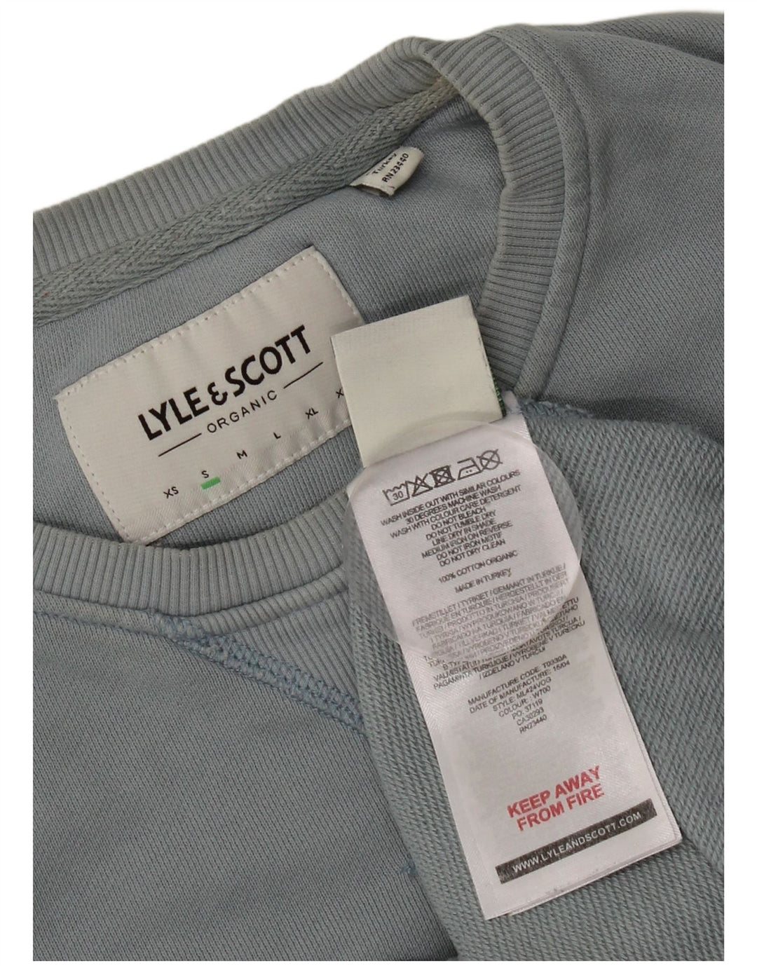 Lyle & Scott moletom masculino jumper pequeno azul algodão