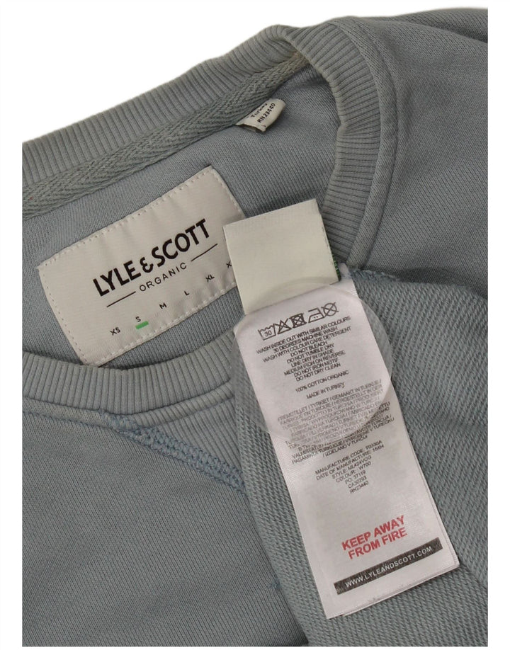 Lyle & Scott moletom masculino jumper pequeno azul algodão