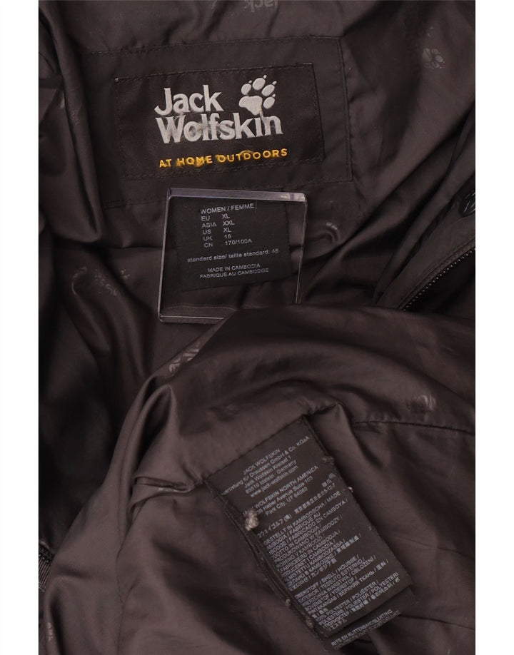 Casaco acolchoado com capuz feminino Jack Wolfskin UK 18 XL cinza poliéster