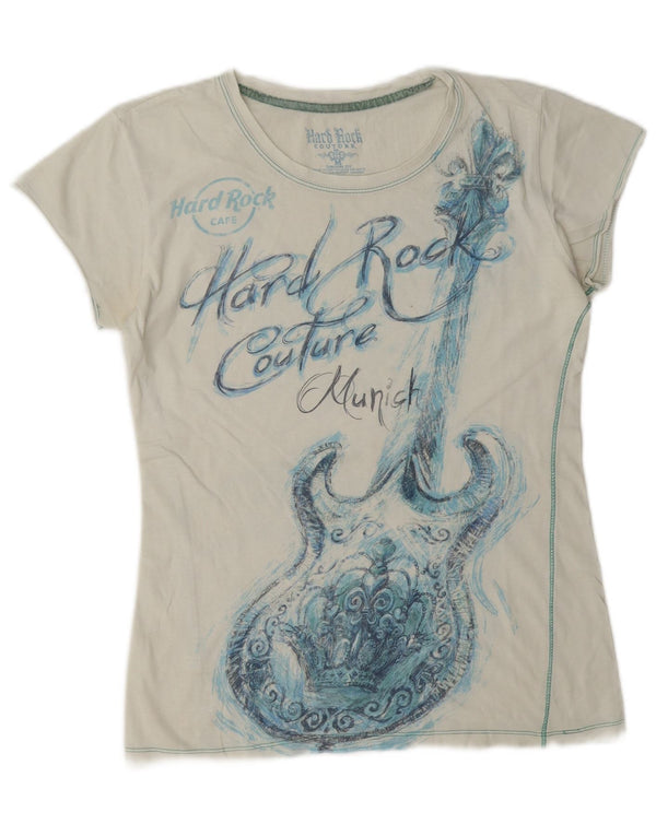 Camiseta gráfica Hard Rock Cafe Girls Munich Top 15-16 anos médio branco