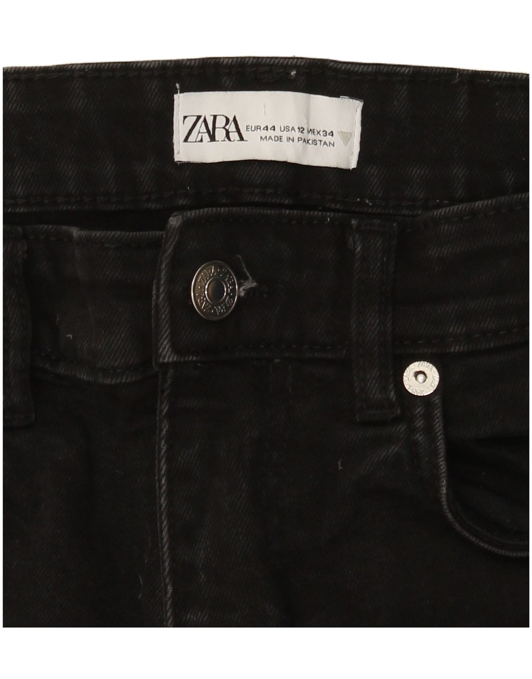 Calça jeans feminina Zara Bootcut EU 44 XL W34 L25 preta