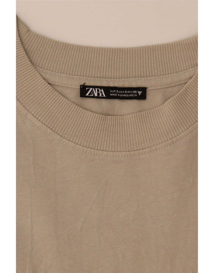 Zara Womens Oversized Top Manga Longa Reino Unido 10 Pequeno Bege