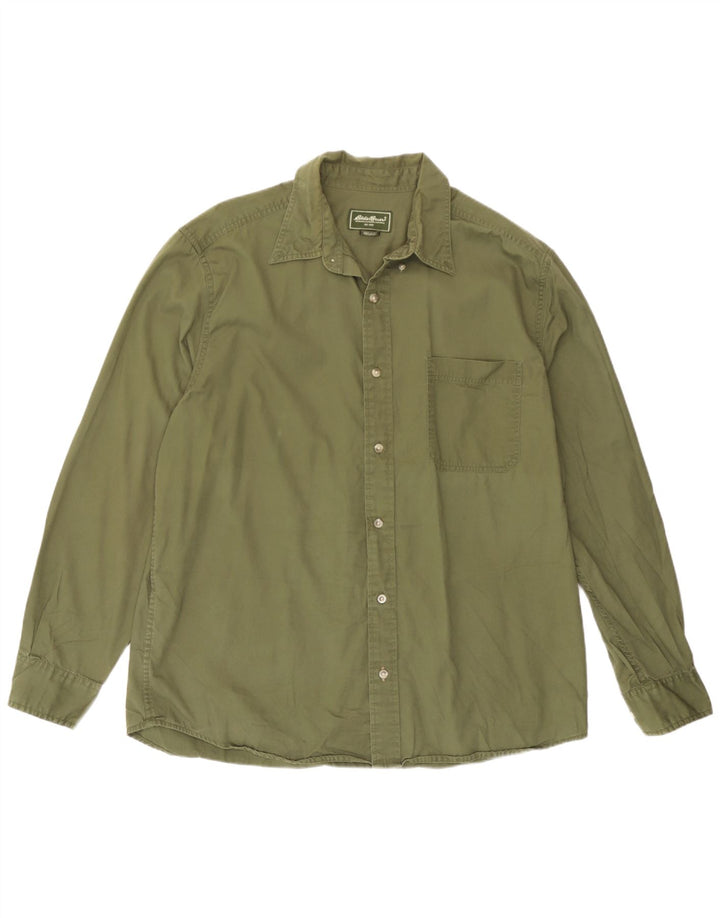 Camisa masculina Eddie Bauer grande algodão verde