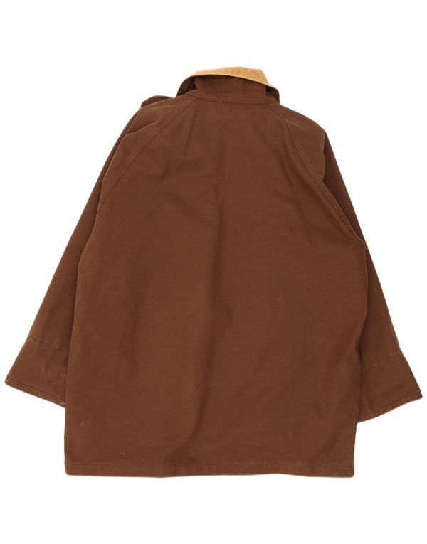 Casaco corta-vento feminino vintage para iate UK 16 grande bloco colorido marrom