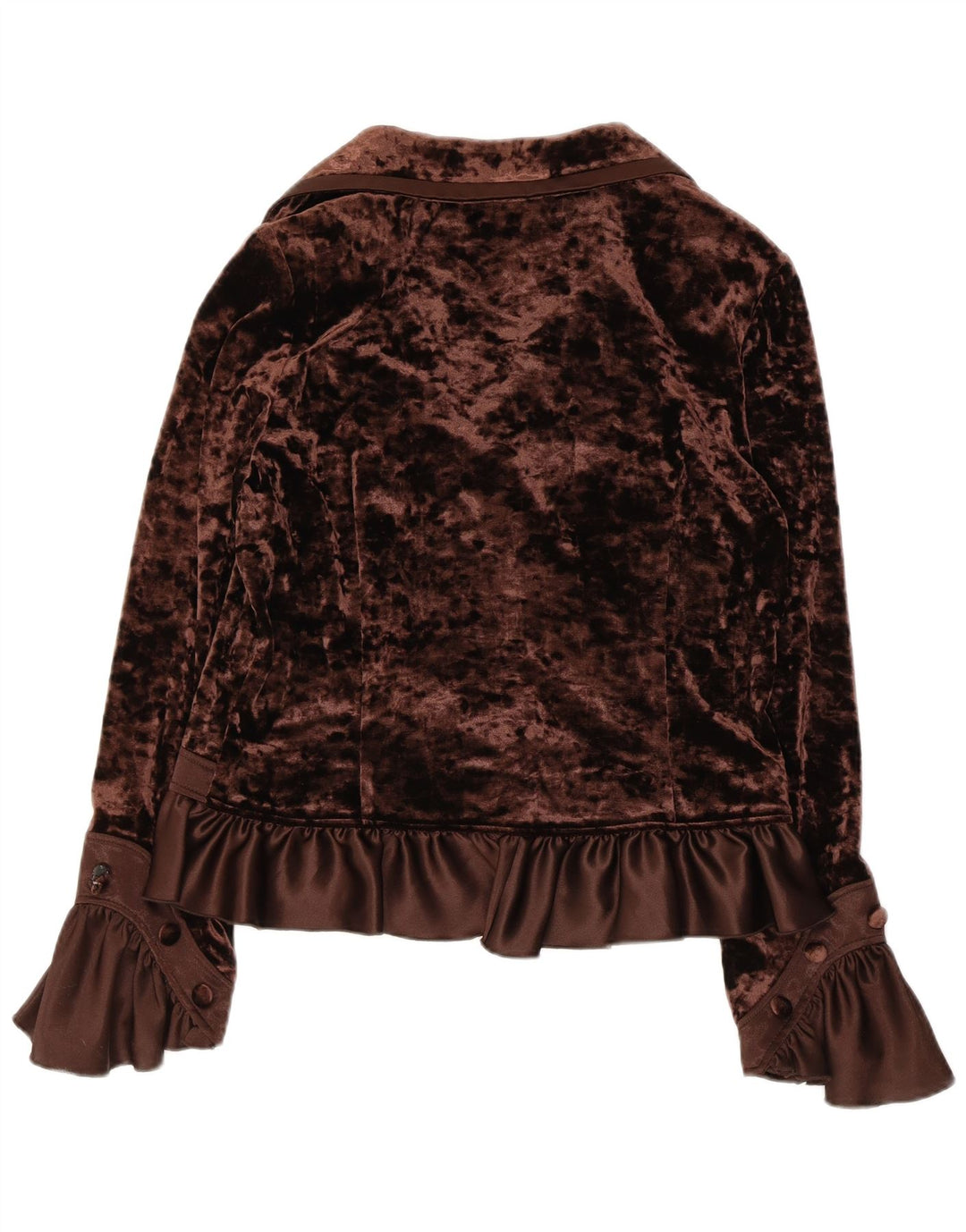 Blusa feminina de veludo JOSEPH RIBKOFF Reino Unido 16 grande poliéster marrom