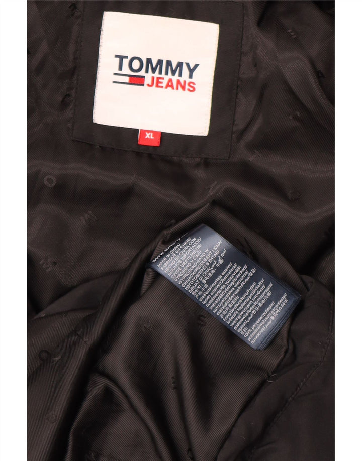 Casaco acolchoado com capuz feminino Tommy Hilfiger UK 18 XL preto poliéster