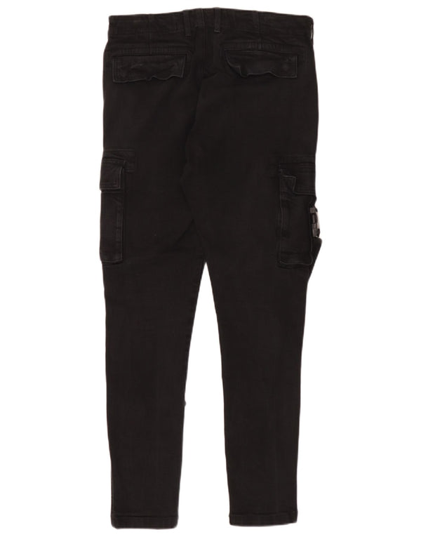 Calça cargo skinny masculina Zara EU 40 médio W31 L29 algodão preto