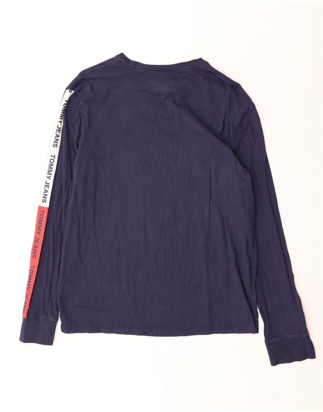 Tommy Hilfiger Camiseta masculina gráfica de manga comprida grande bloco colorido azul marinho