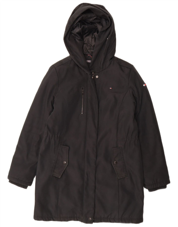 Jaqueta Parka com capuz para meninas Tommy Hilfiger 13-14 anos poliéster preto