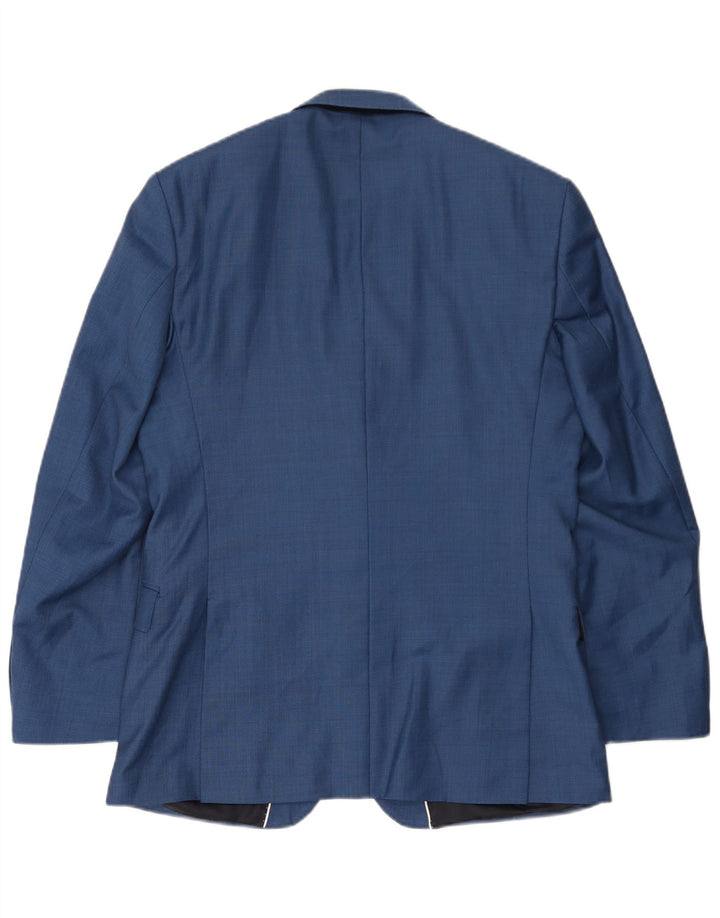 Jaqueta blazer masculina de 2 botões Ben Sherman Reino Unido 42 XL lã azul