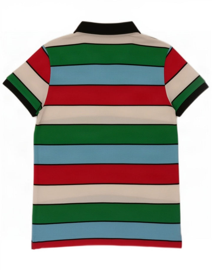 Camisa polo feminina Lacoste EU 38 médio algodão listrado multicolorido