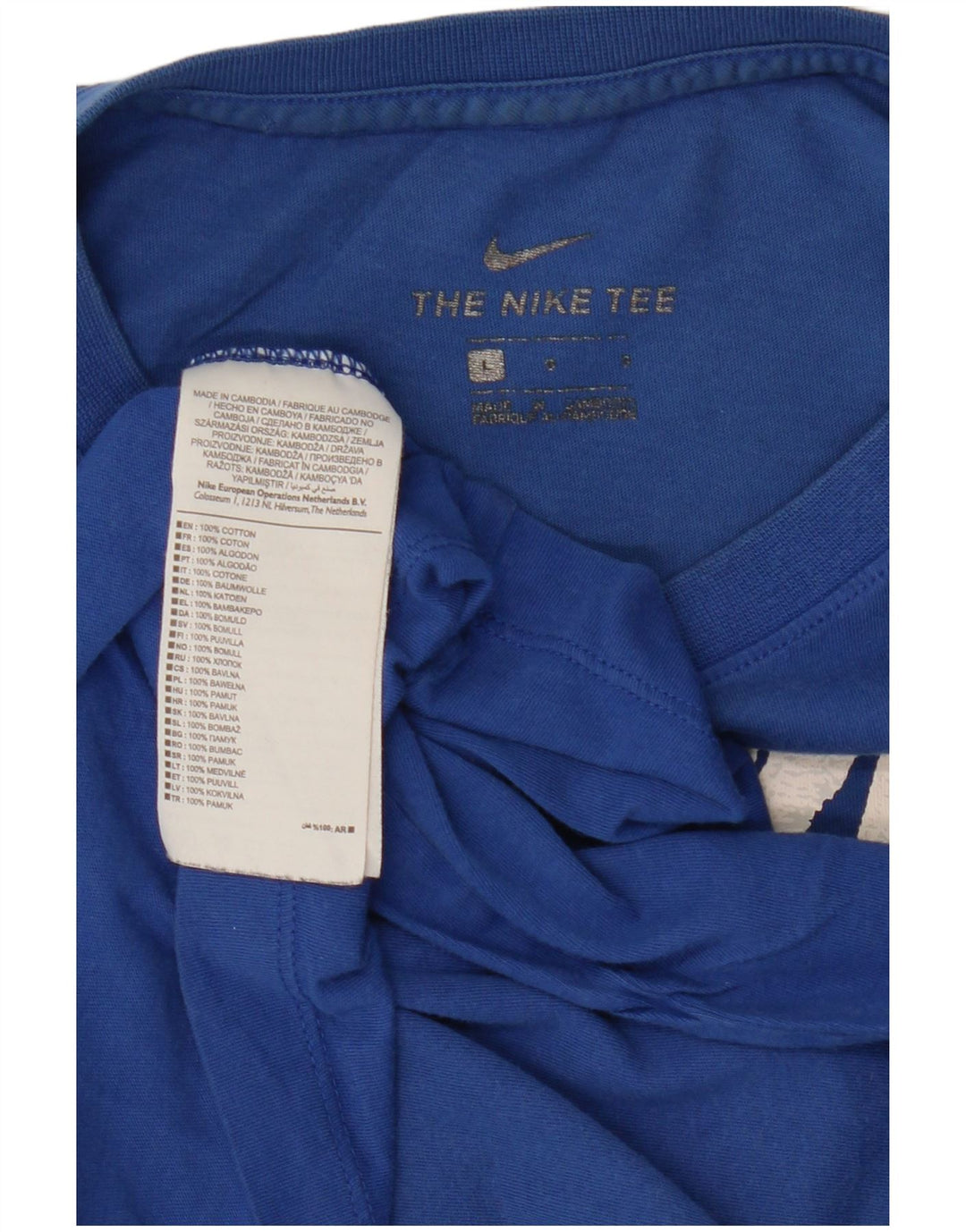 Camiseta Nike masculina gráfica top grande algodão azul