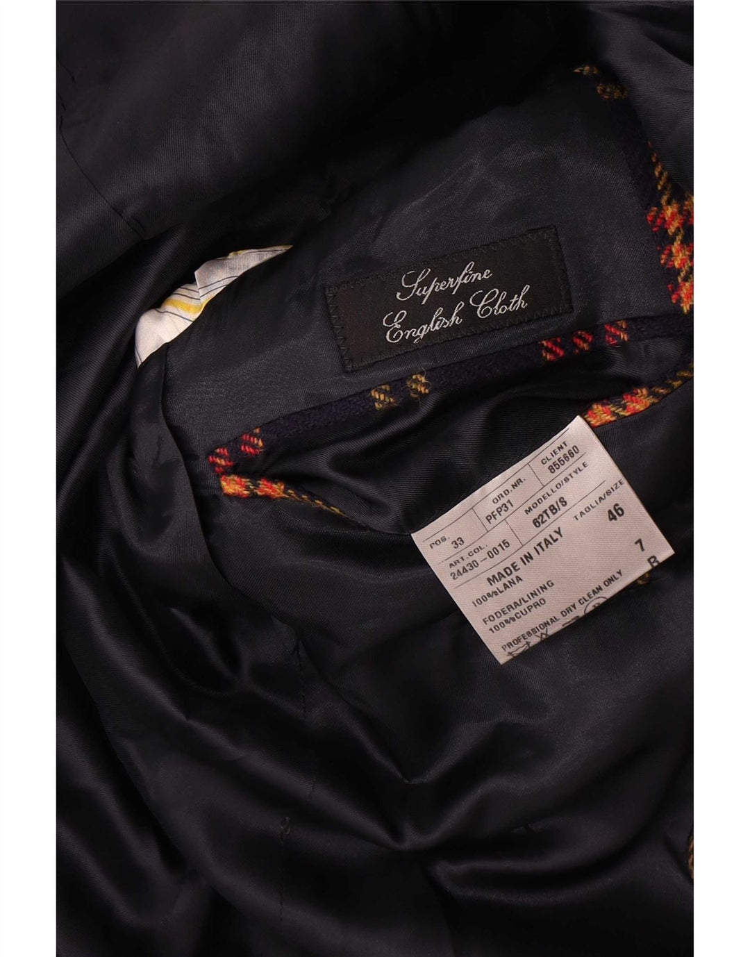 Jaqueta blazer masculina Sutor Mantellassi com 3 botões IT 46 pequena xadrez azul marinho