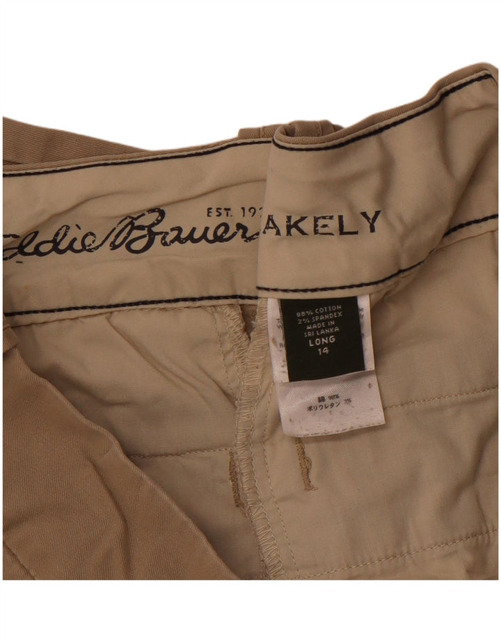 EDDIE BAUER Calça feminina casual Blakely Fit US 14 XL W34 L34 bege