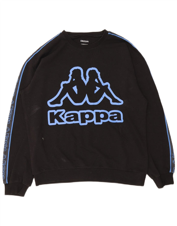 Kappa moletom gráfico masculino jumper grande algodão preto