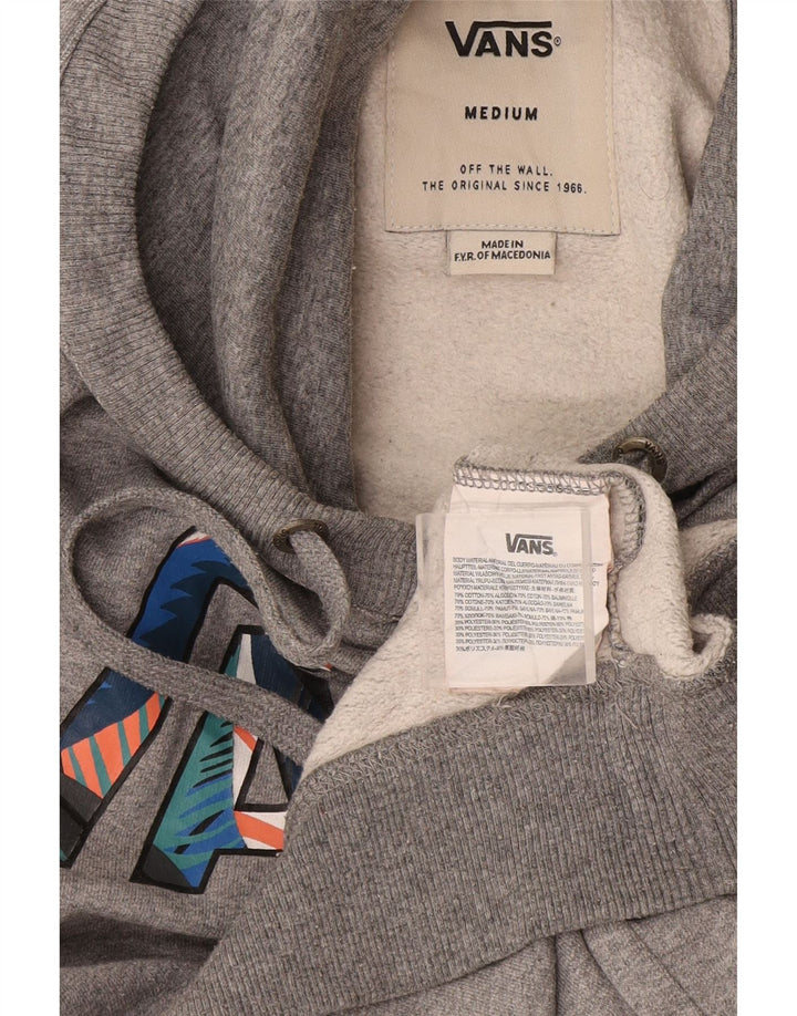 Vans Mens Graphic Hoodie Jumper Médio Cinza Algodão