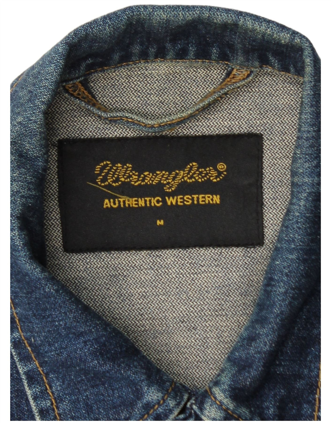 Jaqueta jeans masculina Wrangler UK 38 algodão azul médio
